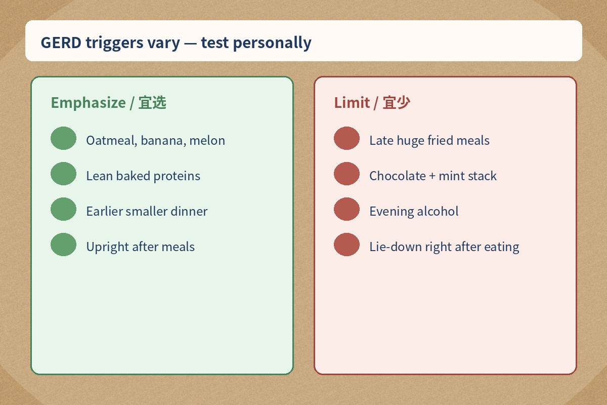 GERD trigger foods vary — test personally illustration