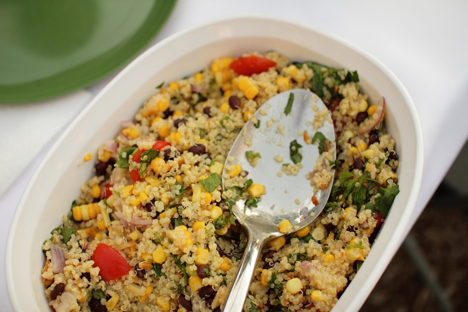 Quinoa salad with vegetables and beans, a naturally gluten-free meal for a celiac disease diet