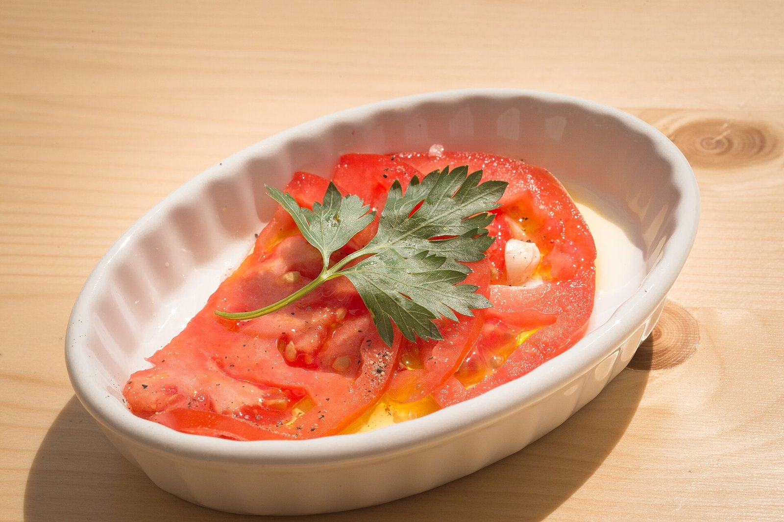 Fresh tomato salad, a produce side that may fit a CKD diet when potassium labs allow