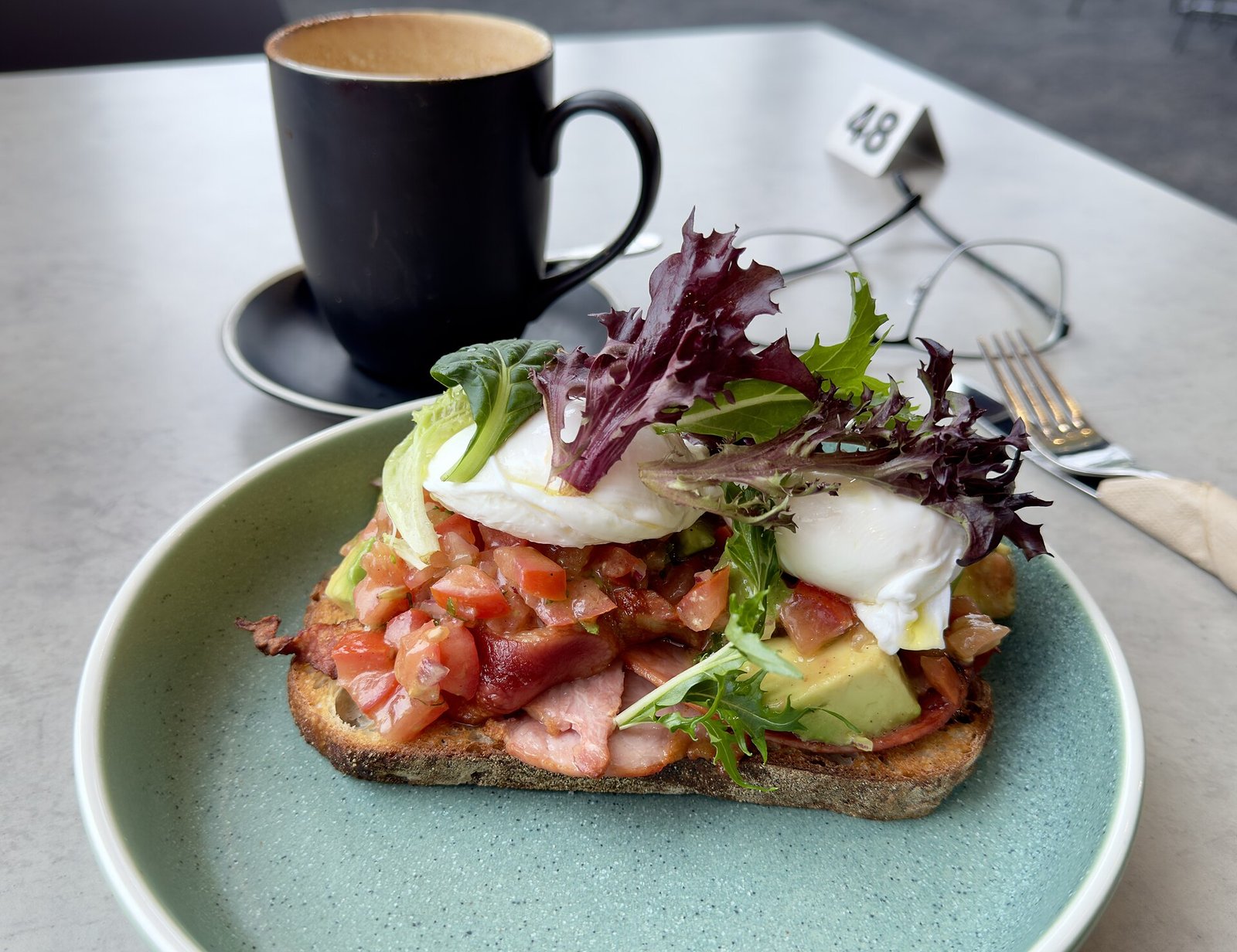 Toast with eggs and avocado as a protein-forward meal during pernicious anemia treatment