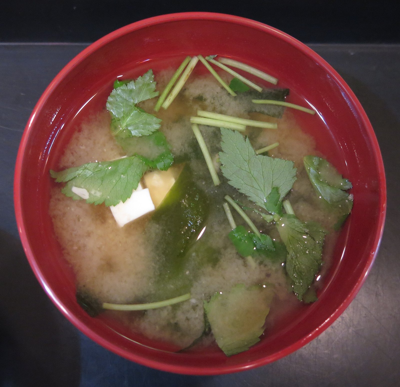 Miso soup bowl as a soft hydrating meal with sinus congestion