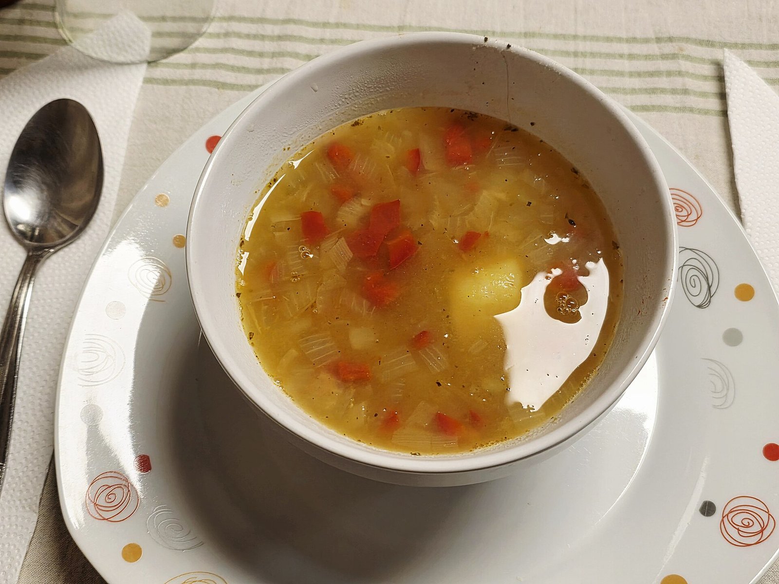 Homemade vegetable soup illustrating produce-forward easy-to-eat recovery lunches after C-section