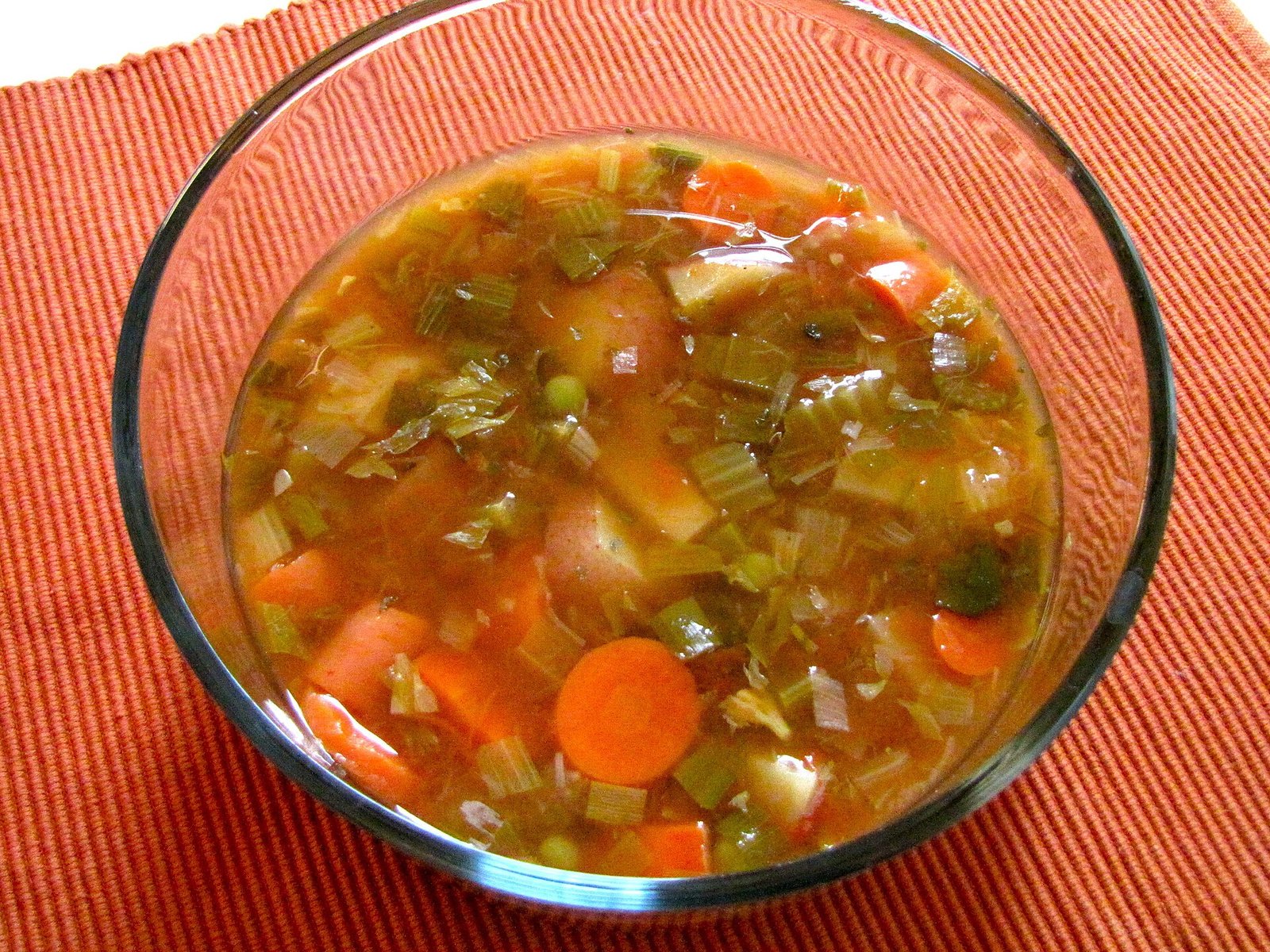Simple vegetable soup as gentle first foods after colonoscopy