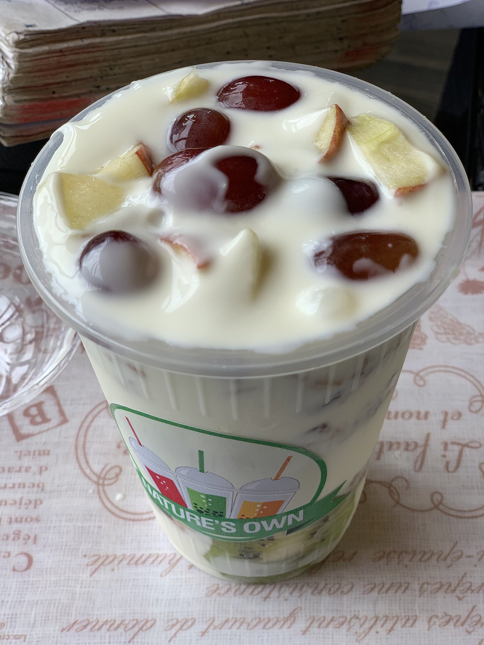 Yogurt with granola and fruit supporting calcium and easy calories during limited mobility after spinal fusion