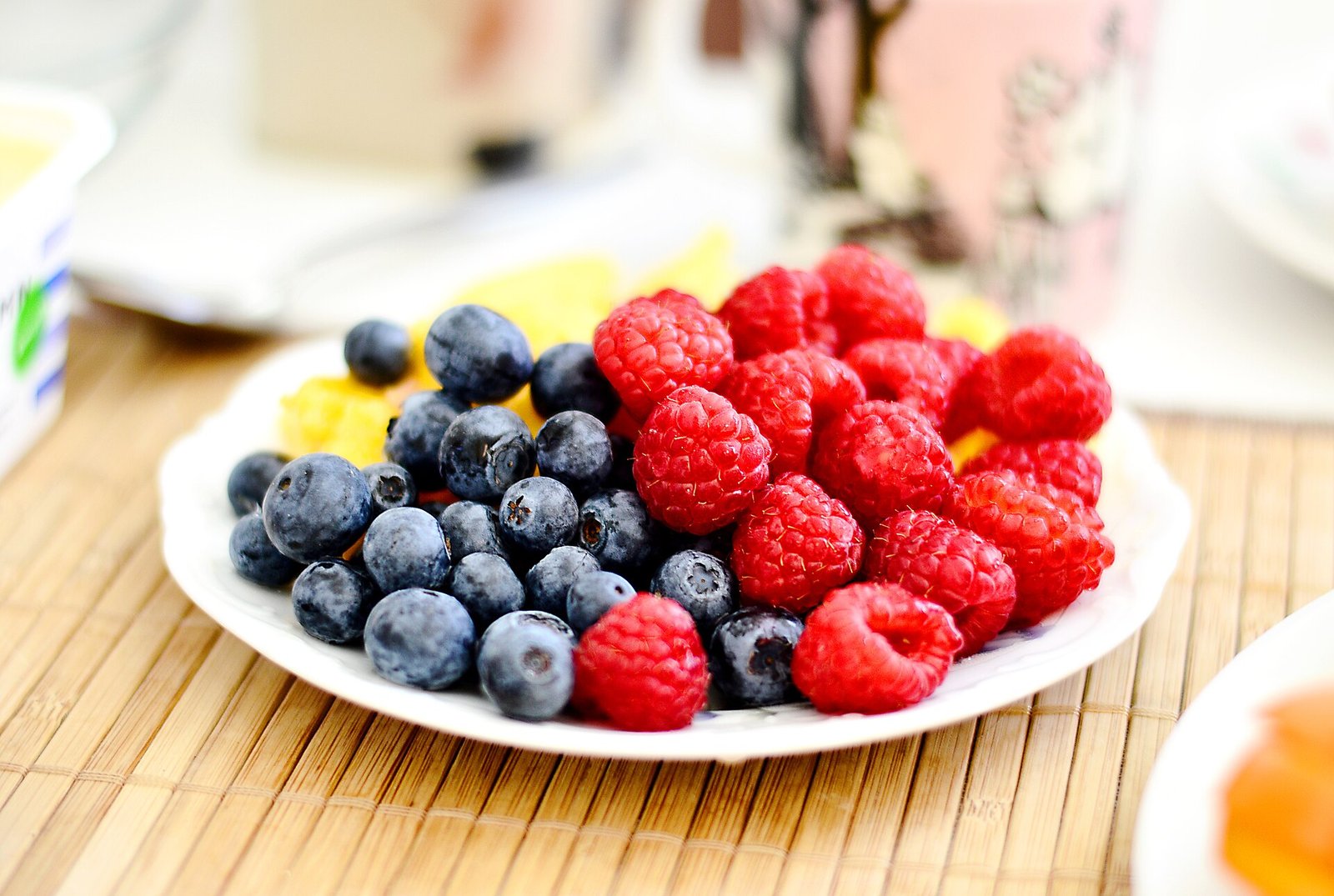 Fresh fruit platter illustrating produce-forward snacks during AF ablation recovery