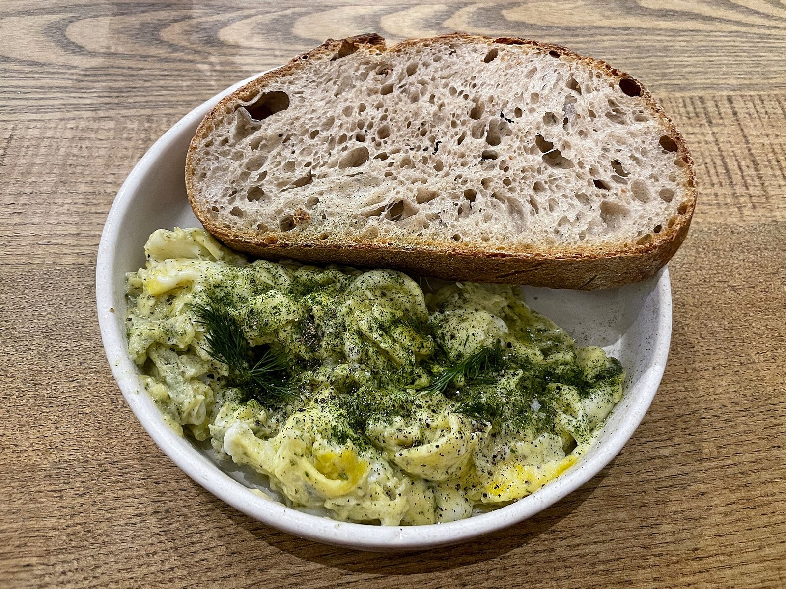 Scrambled eggs on toast as an easy breakfast when vision is still adjusting after cataract surgery