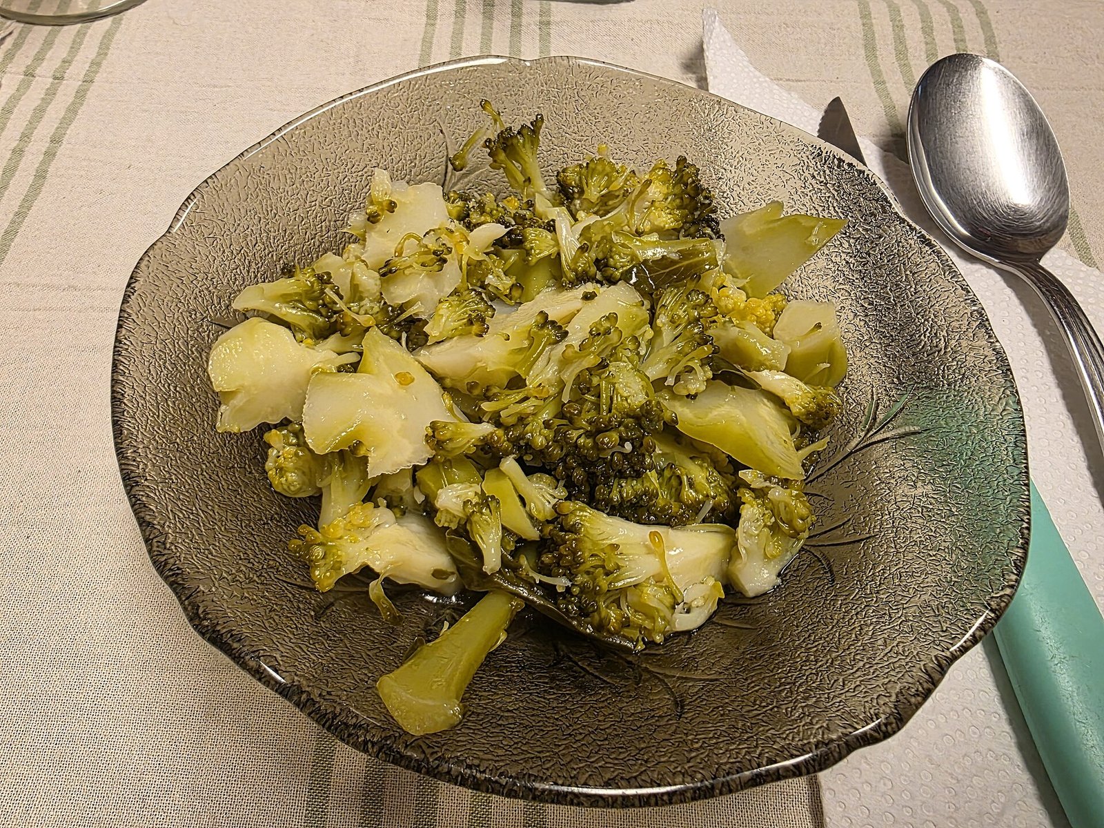 Cooked broccoli bowl supporting calcium-aware vegetable sides after hip fracture surgery