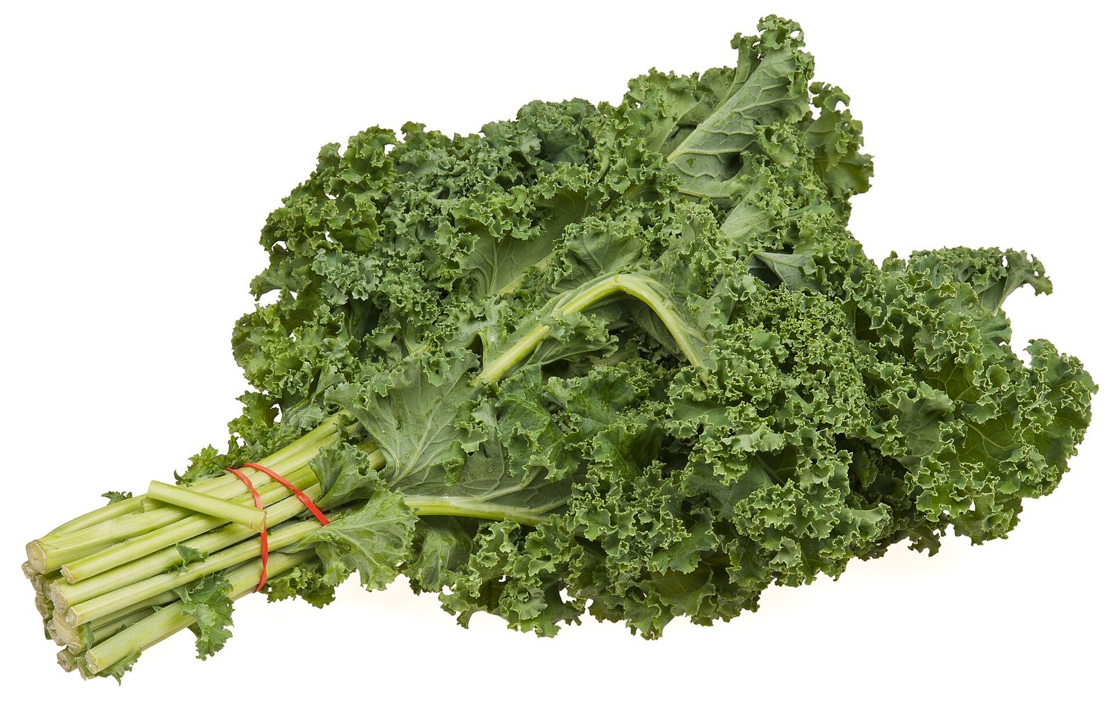 Bundle of fresh kale, a green leafy vegetable emphasized in the MIND diet