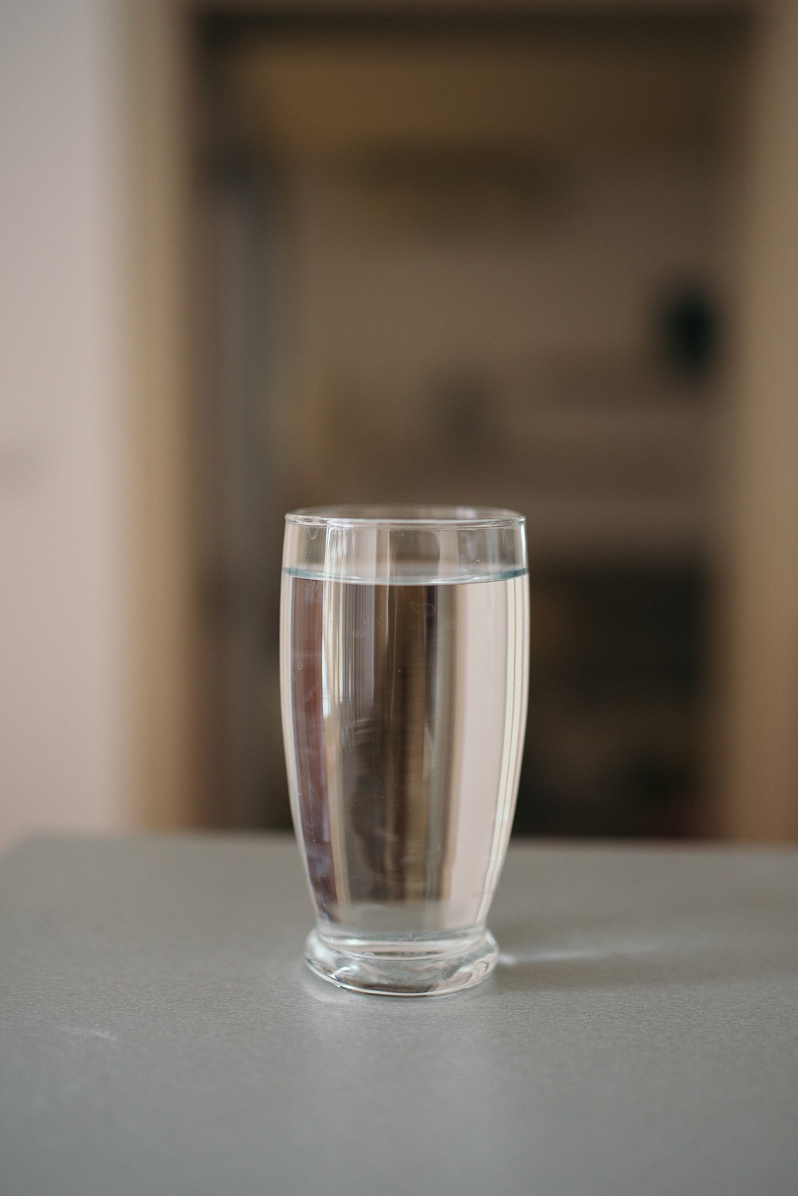 Glass of water as hydration support while breastfeeding