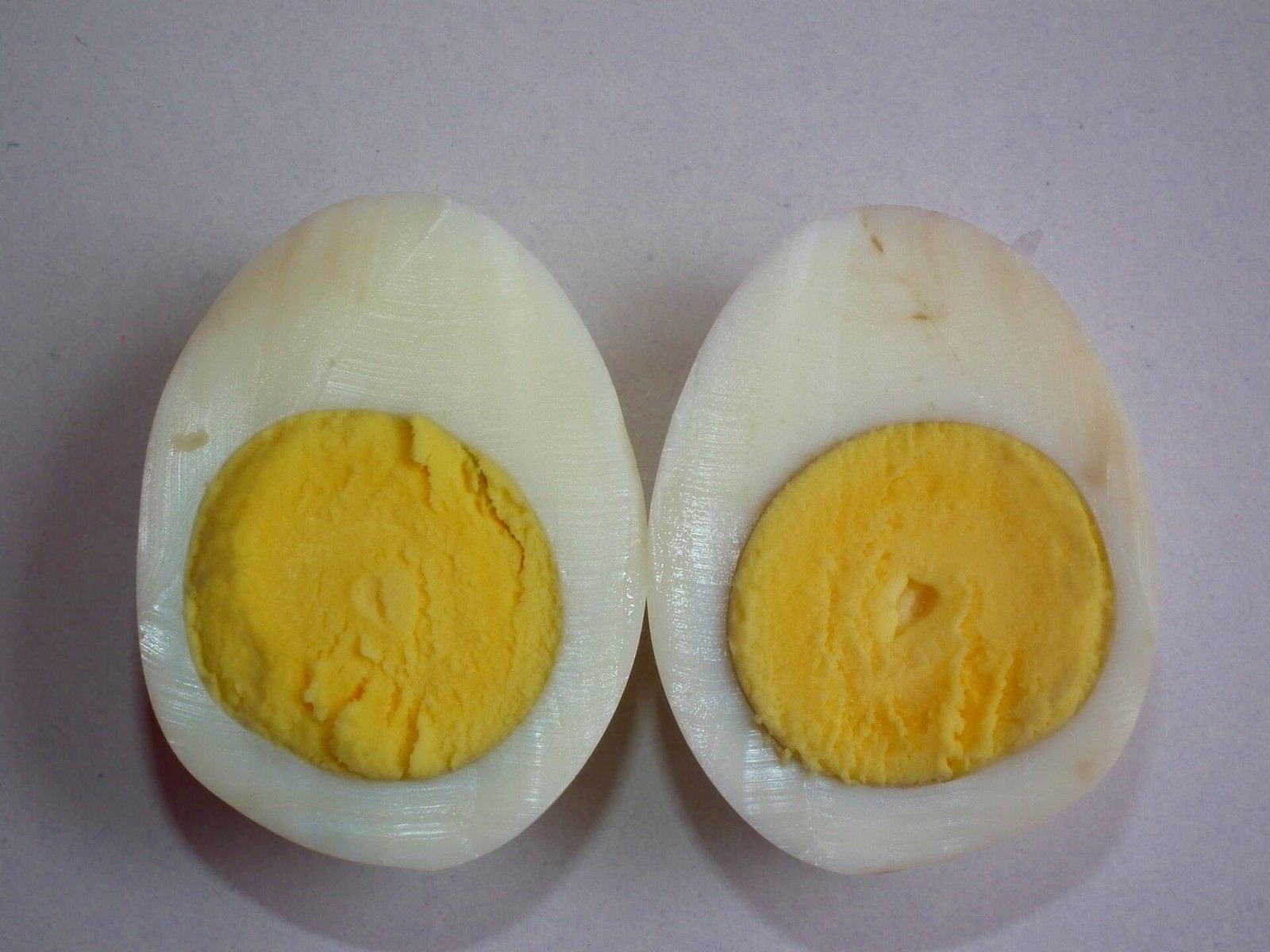 Hard-boiled eggs cut in half, an easy vitamin B12 source for a depression diet