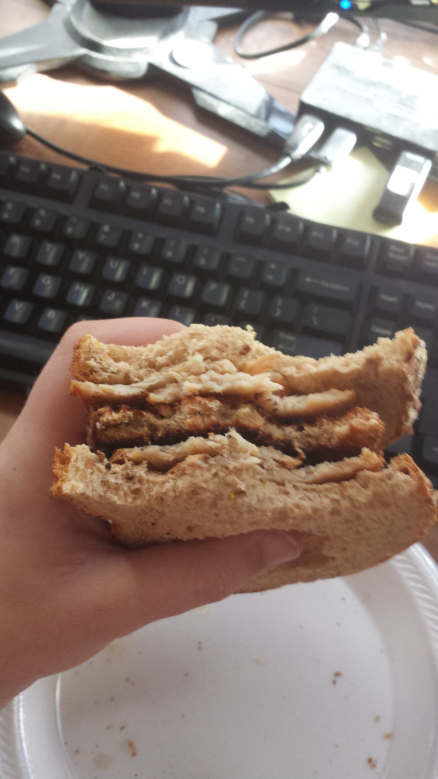 Turkey toast sandwich as a balanced meal with carbohydrate and protein