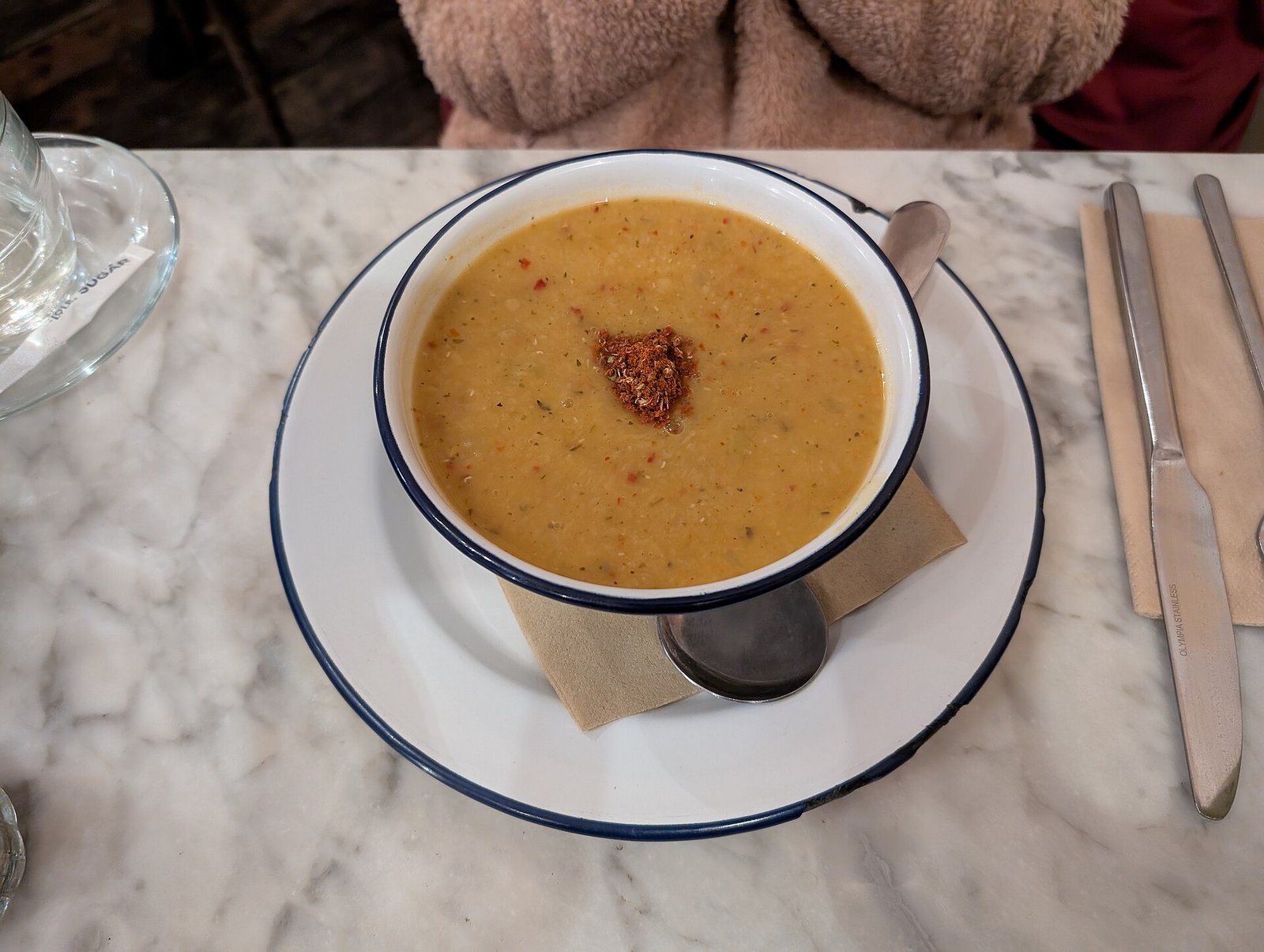 Lentil soup, a folate-rich legume meal