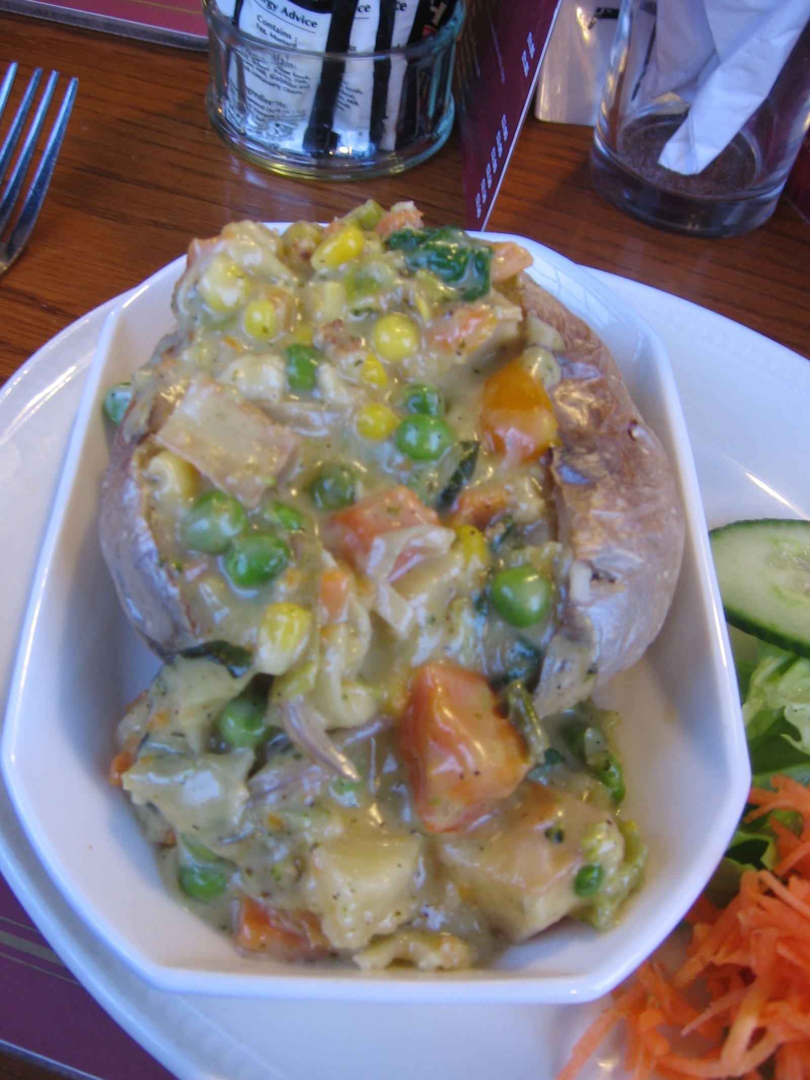 Baked potato with vegetables, a simple dinner while rebuilding eating after gallbladder removal